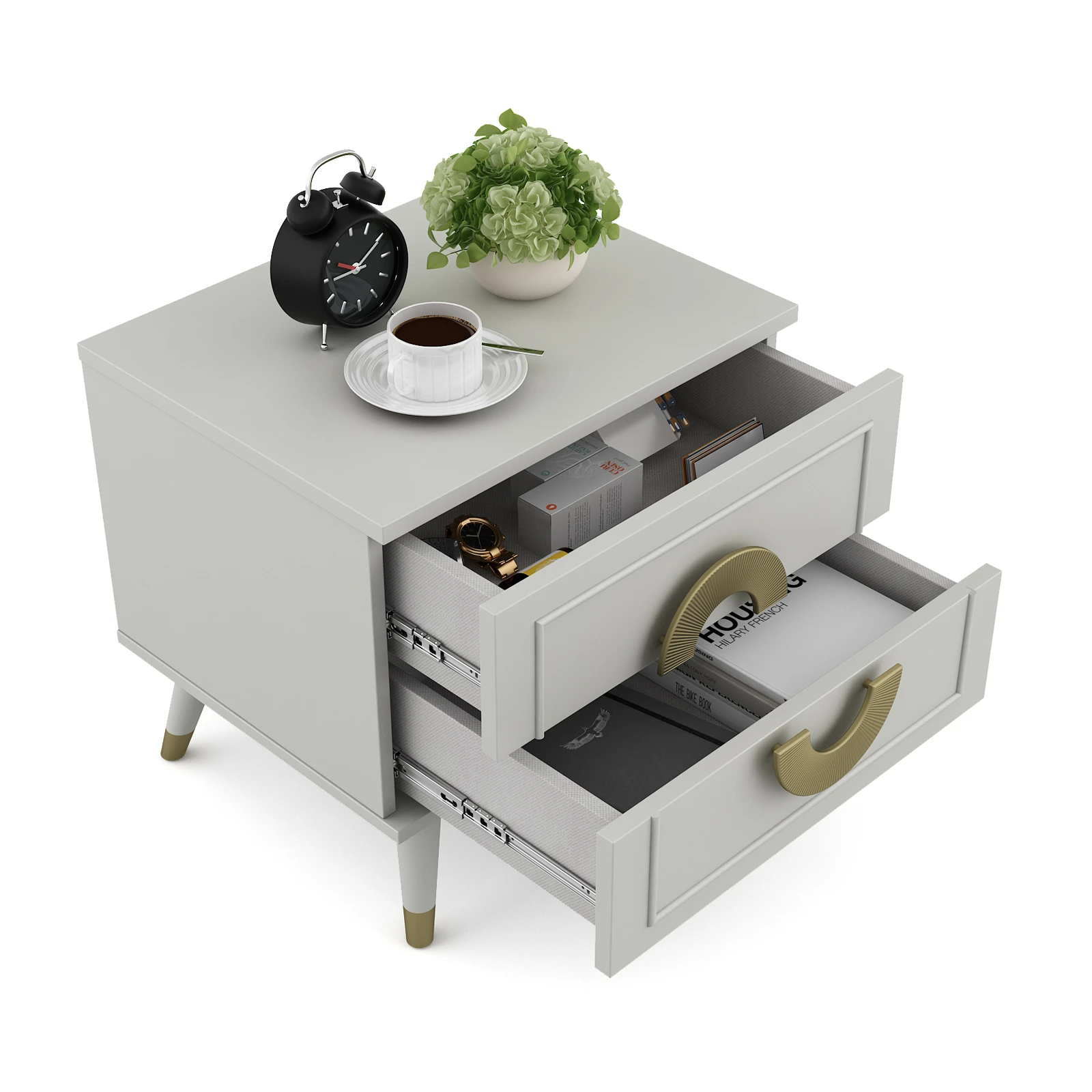 Akira Bedside Table Pumik Grey